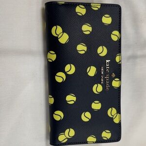 Kate Spade Black and Yellow Tennis Print Wallet